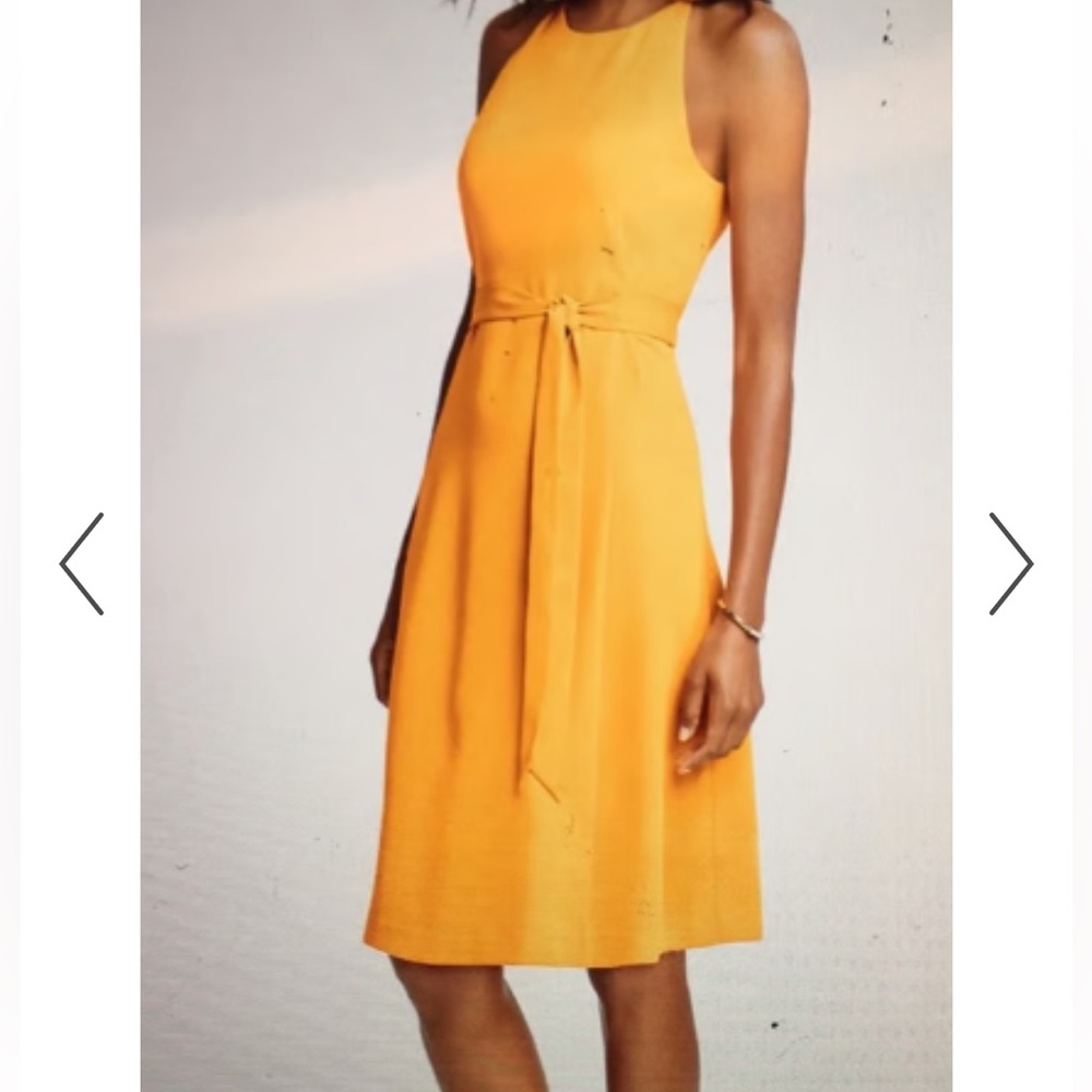 ANN TAYLOR TIE WAIST ORANGE DRESS